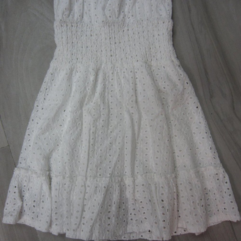 KIDS OFF THE SHOULDER EYELET DRESS